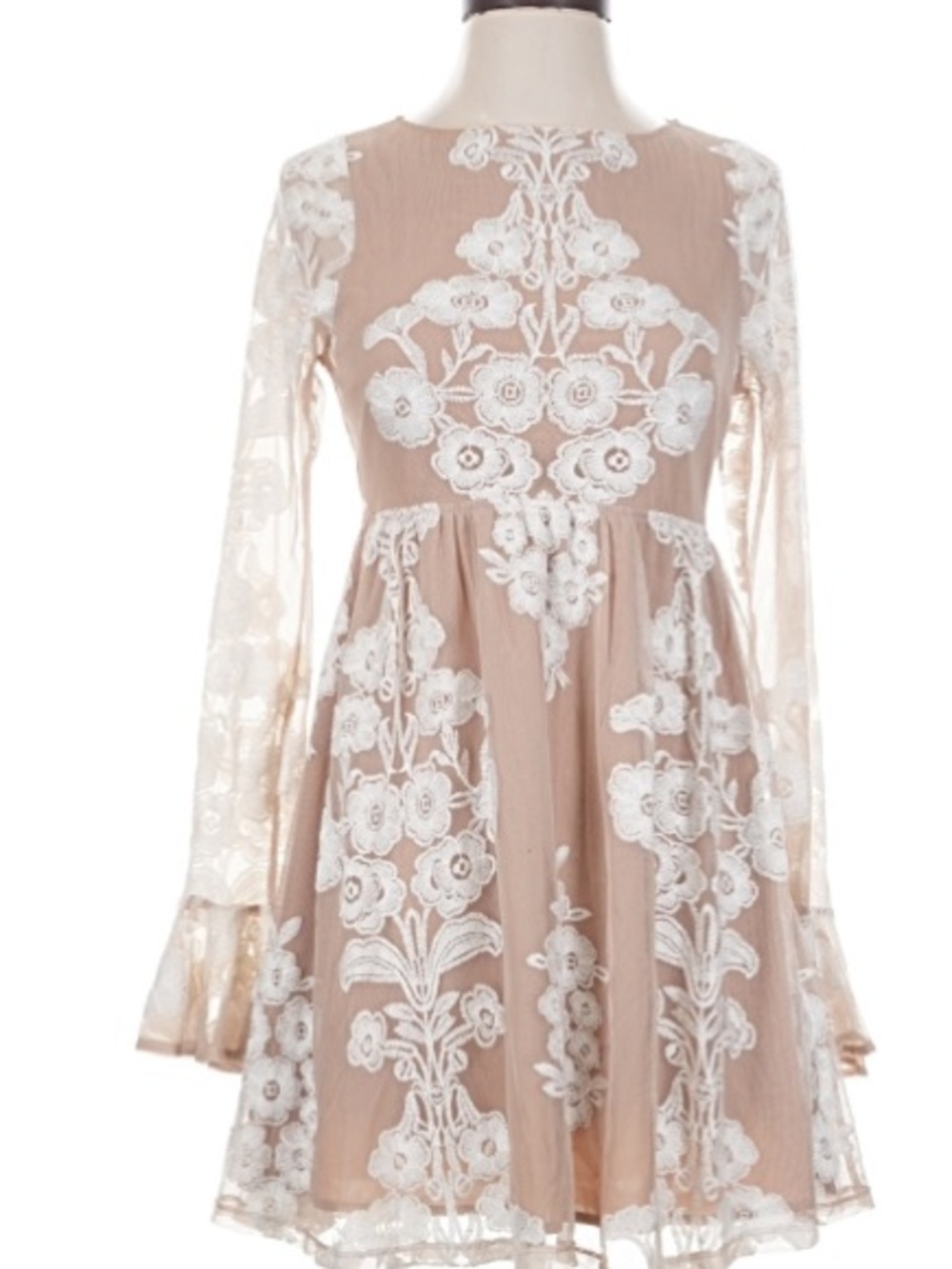 For love and lemons Lace Floral Dress with White Embroidery